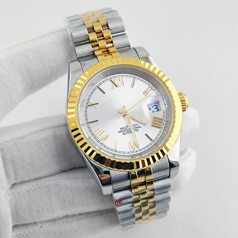 36/39mm NH35 Men's Watch Automatic Waterproof Strap Aseptic Luminous Dial Stainless Steel Case Sapphire Watch