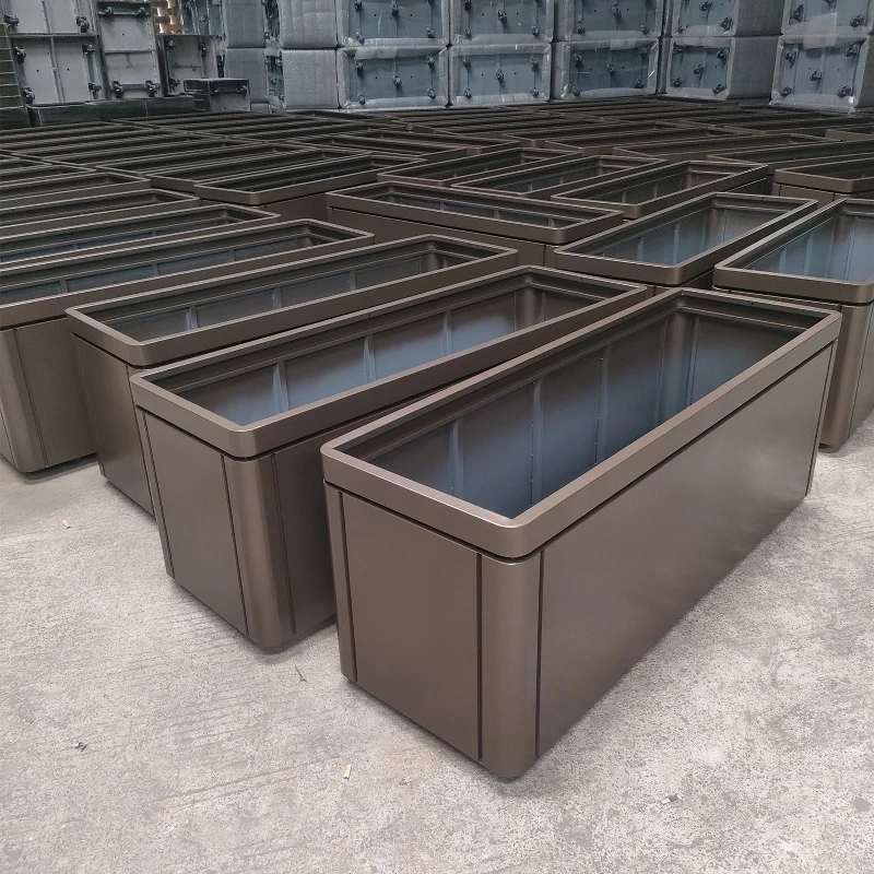 

Outdoor stainless stee box set Mobilepot Commercial stree bed flower groove planting box