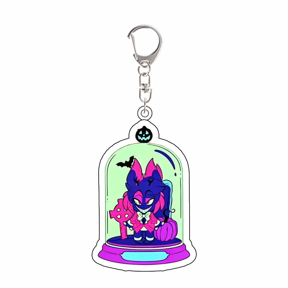 for Hazbin Hotel Halloween Series Alastor Charlie Angel Dust Husk New Peripheral Acrylic Keychain Backpack Pendant Festival Gift view 5