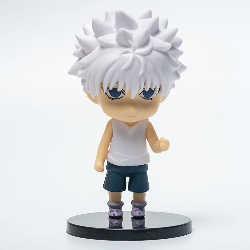 6 pçs/1 conjunto anime hunter × hunter figura killua zoldyck brinquedo chrollo lucilfer modelo gon freecss boneca figura de ação kurapika conjunto