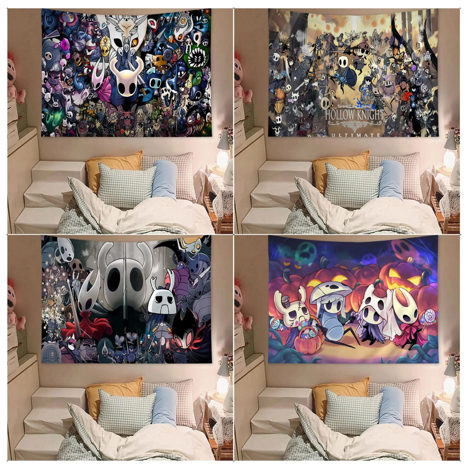 Hollow Knight Game Tapestry Colorful Tapestry Wall Hanging Bohemian Wall Tapestries Mandala Wall Hanging Sheets