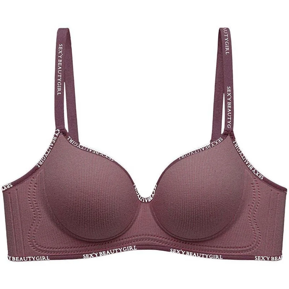 

English Letter Wireless Deep V Bra Shockproof Close-fitting Push Up Underwear Traceless Lingerie Seamless Bras Running