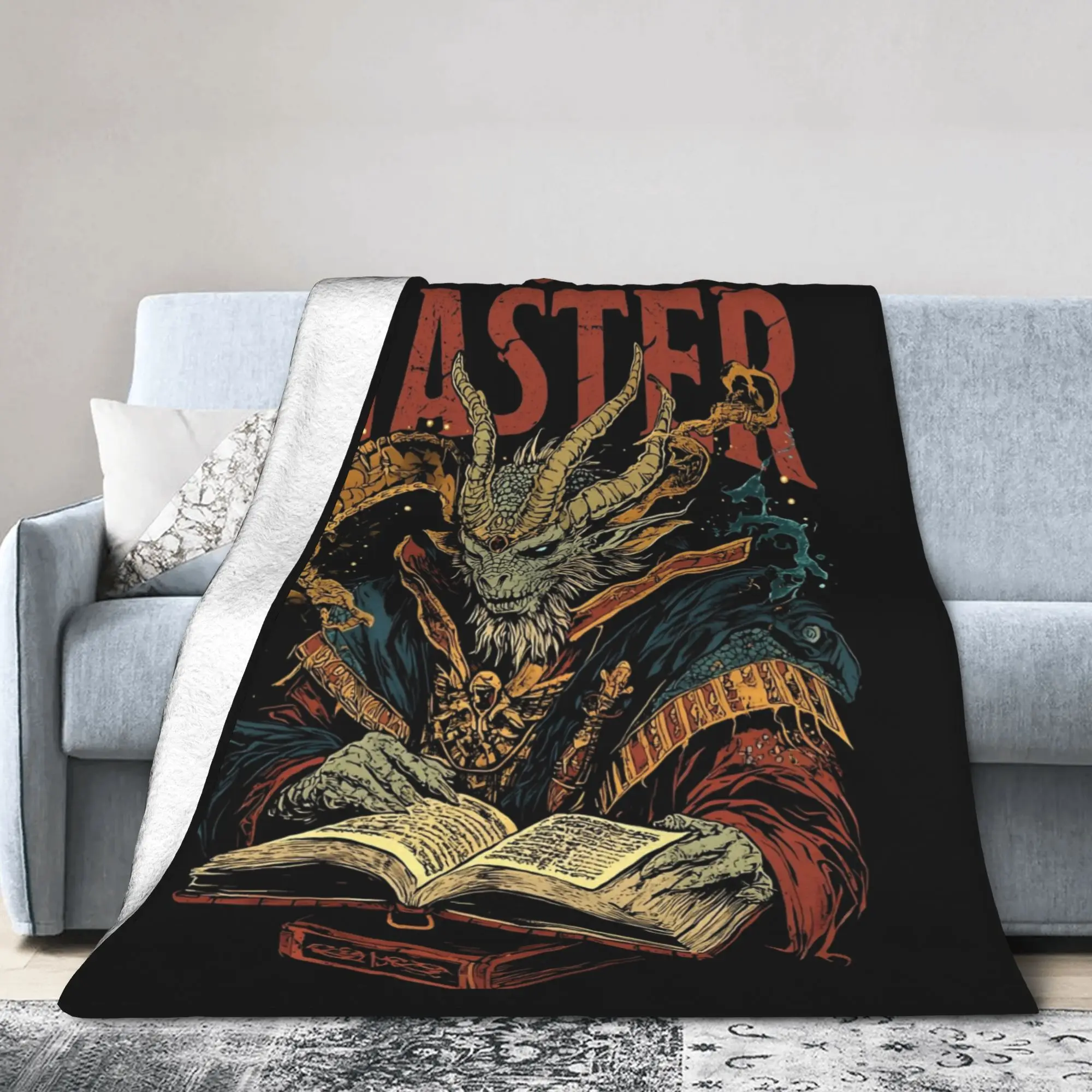 Dungeon Dragon DnD Master Blanket Flannel Textile Decor Multi-function Soft Throw Blankets for Bed Outdoor Plush Thin Quilt