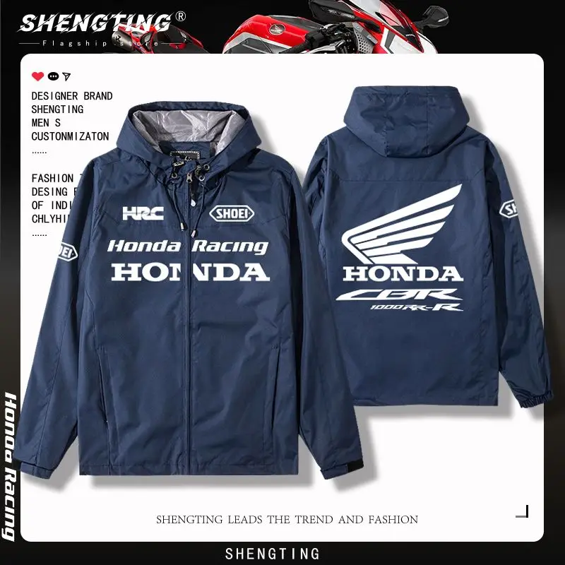 

Мотоциклетный топ с капюшоном Honda, мужская велосипедная одежда для энтузиастов, весенне-осенняя куртка-кардиган, куртка