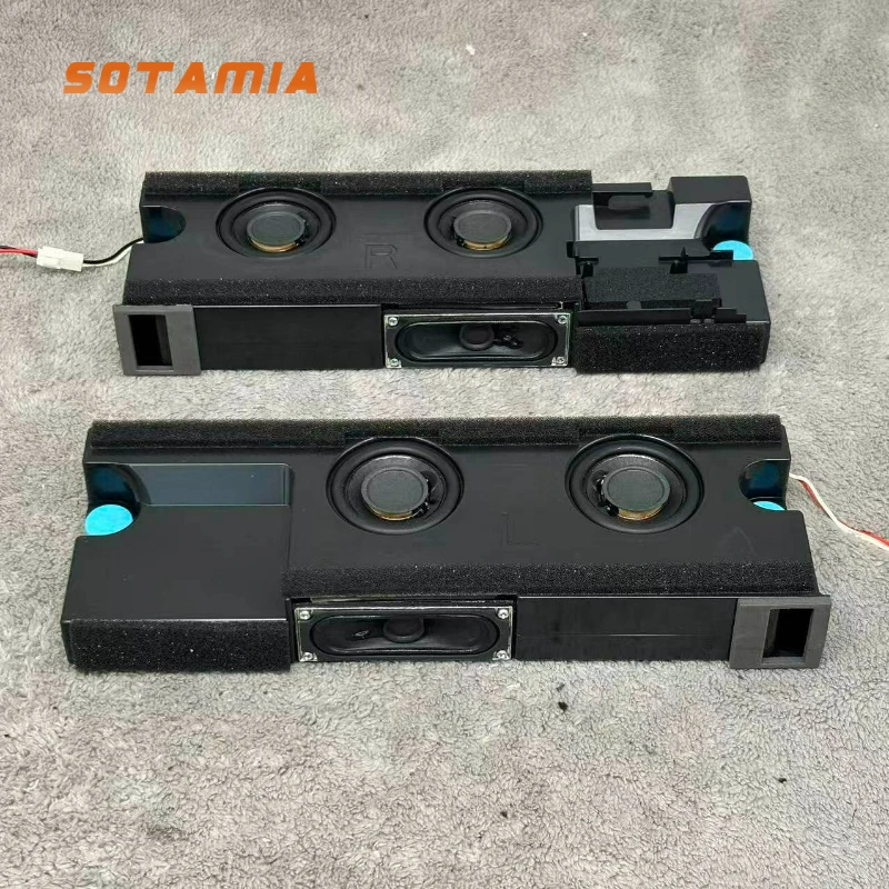 

SOTAMIA 2pcs Fever Grade Passive Speaker 8 Ohm 18W Two Way Three Speaker Desktop Loudspeaker DIY Dual Bass for Power Amplifier