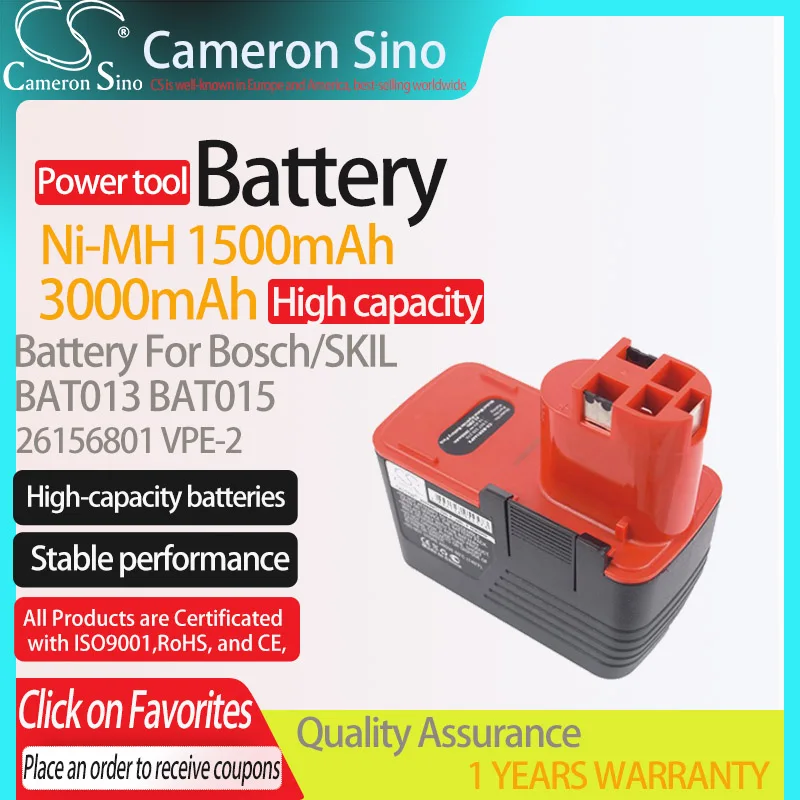 

CS Battery for Bosch BAT015 26156801 PSR14.4VES-2 PSR14.4 VES-2 fits 2 607 335 160 Power Tools Replacement battery 3000mah