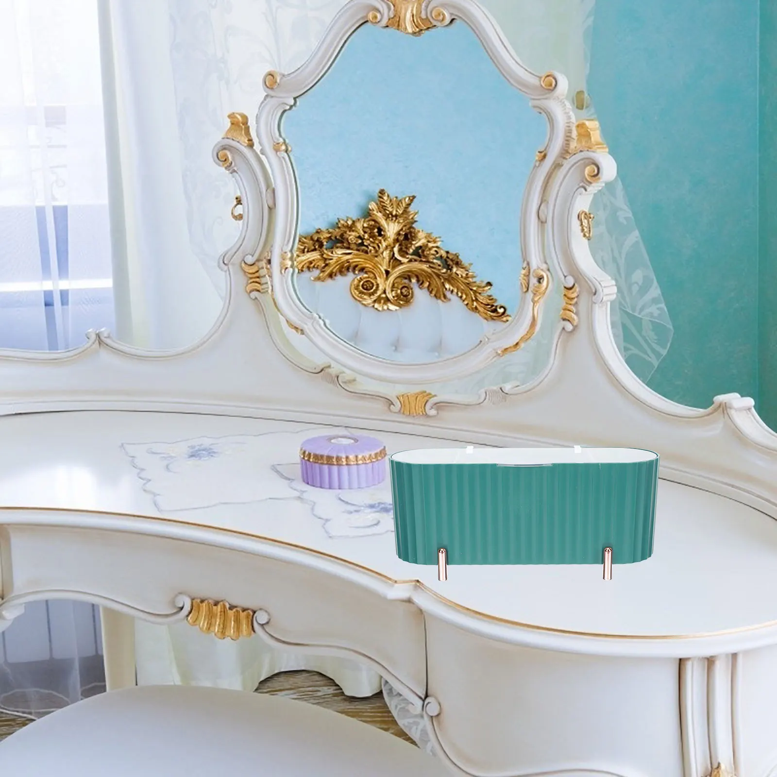 

Storage Box Makeup Pad Holder Lidded Cotton Pads ganizer Simple Edge Smooth Burrs Free Bathroom Vanity Desk Space