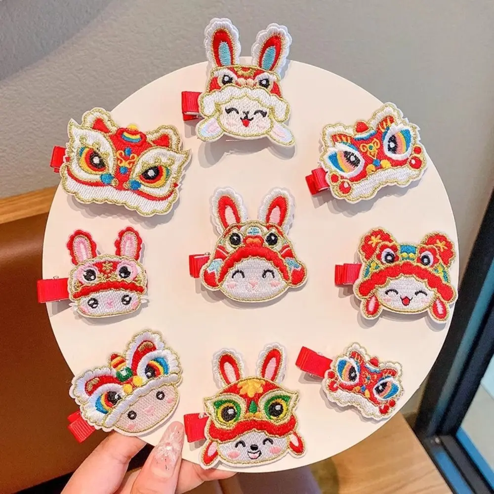 Embroidery Children Red Hairpin Lion Dance Cloth Hanfu Hair Sticks Girl Hair Accessories Ancient Headwear Ancient Style Hairpin