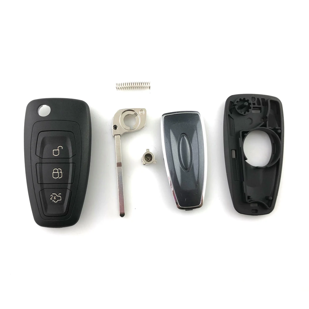 YIQIXIN Flip Key Case Car Remote 2/3 Button Shell  For Ford Focus Fiesta Mondeo C-Max S-Max Ranger HU101 Blade Replacement Cover