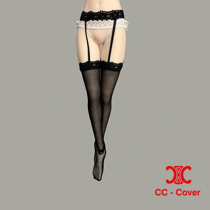 CJG-066 1/6 medias eróticas colgantes para mujer, medias finas y brillantes translúcidas, modelo de ropa apto para cuerpo de figura de acción de soldado de 12"