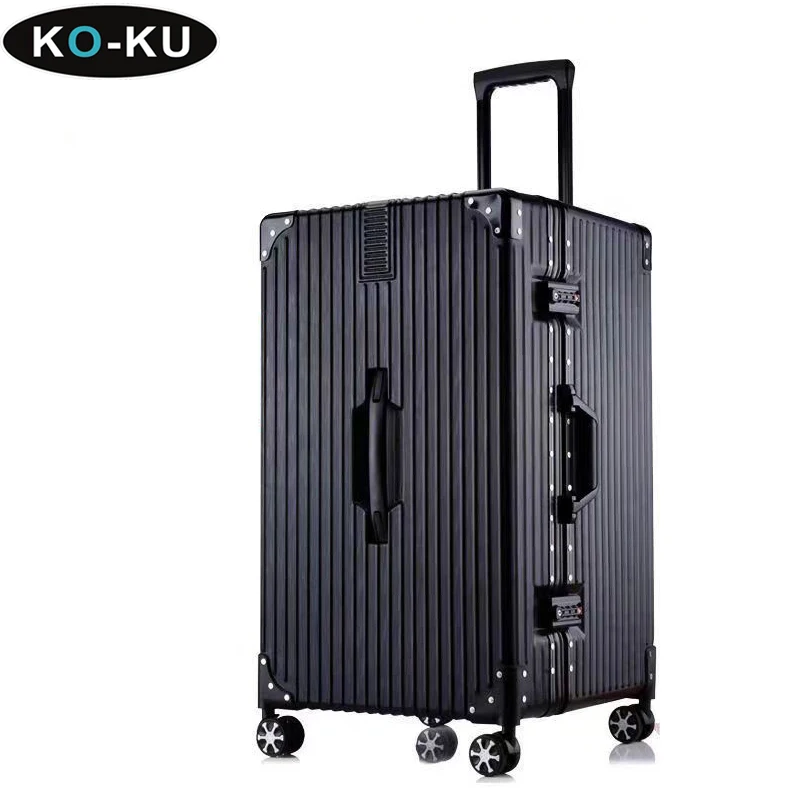 KO-KU Oversized 40/50/60'' Aluminium Frame Suitcase ABS + PC Thickened Trolley Case Large Capacity Luggage 20 Carry on Suitcase