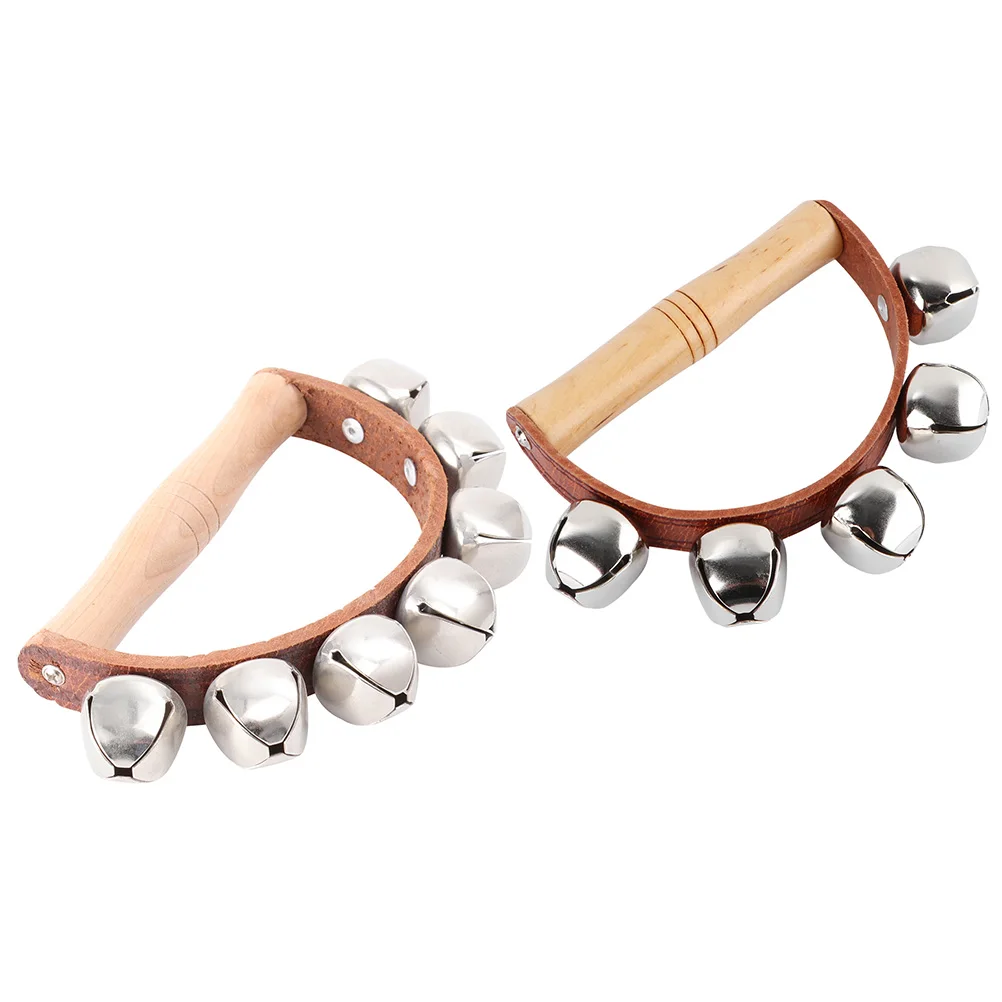 2 uds juguetes de campana de mano instrumentos musicales pandereta para niños juguetes de percusión aprendizaje