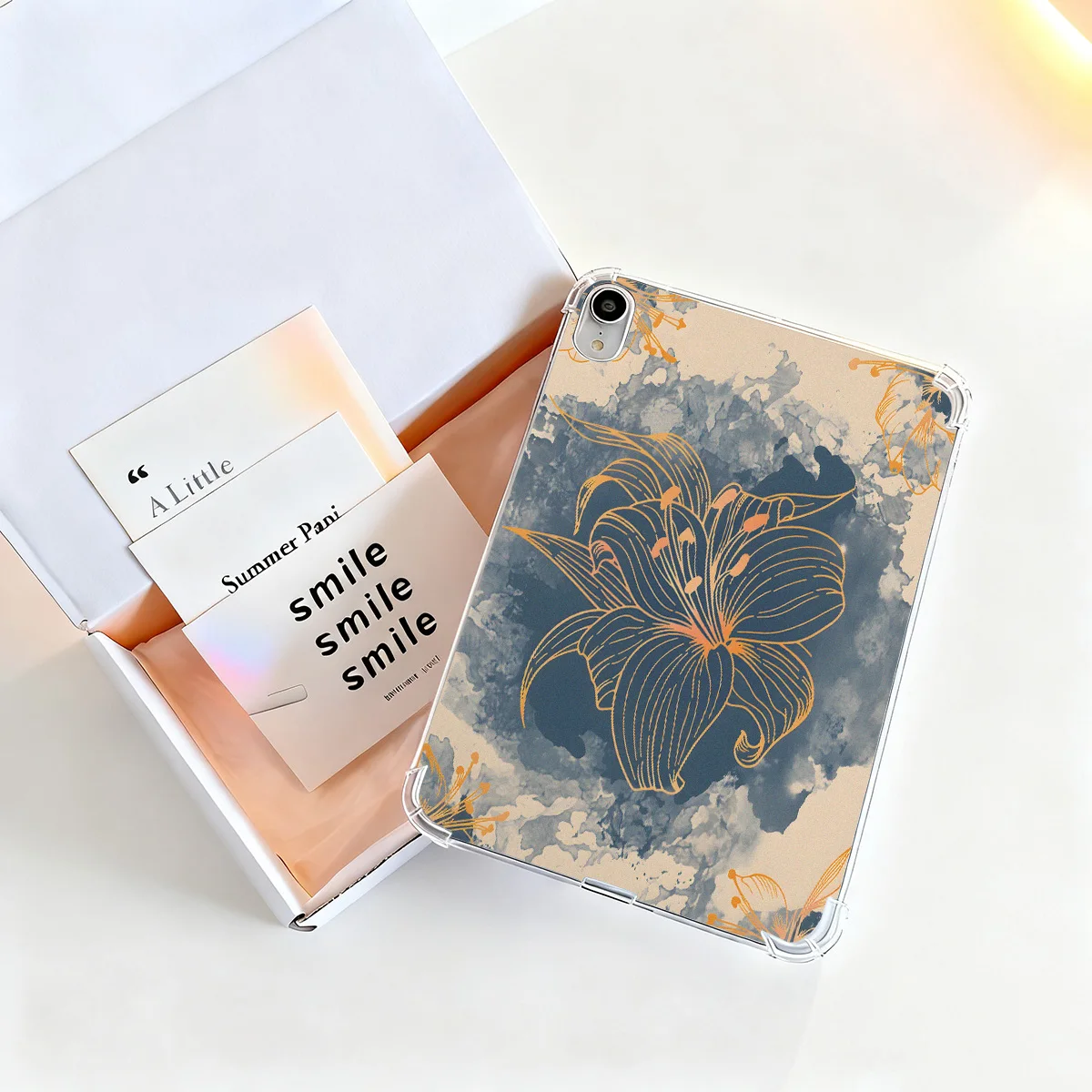 Crystal Clear Tablet Case for Samsung Galaxy Tab S9 S10 FE A9 A11 S7 S8 Plus Cover Retro Chinese Vibe Ink Wash Texture Covers
