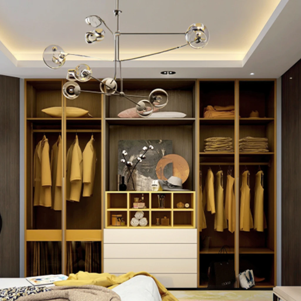 خزائن خشبية مخصصة الحديثة المشي في خزانة أثاث غرفة نوم خزانة خشبية وحدات #1