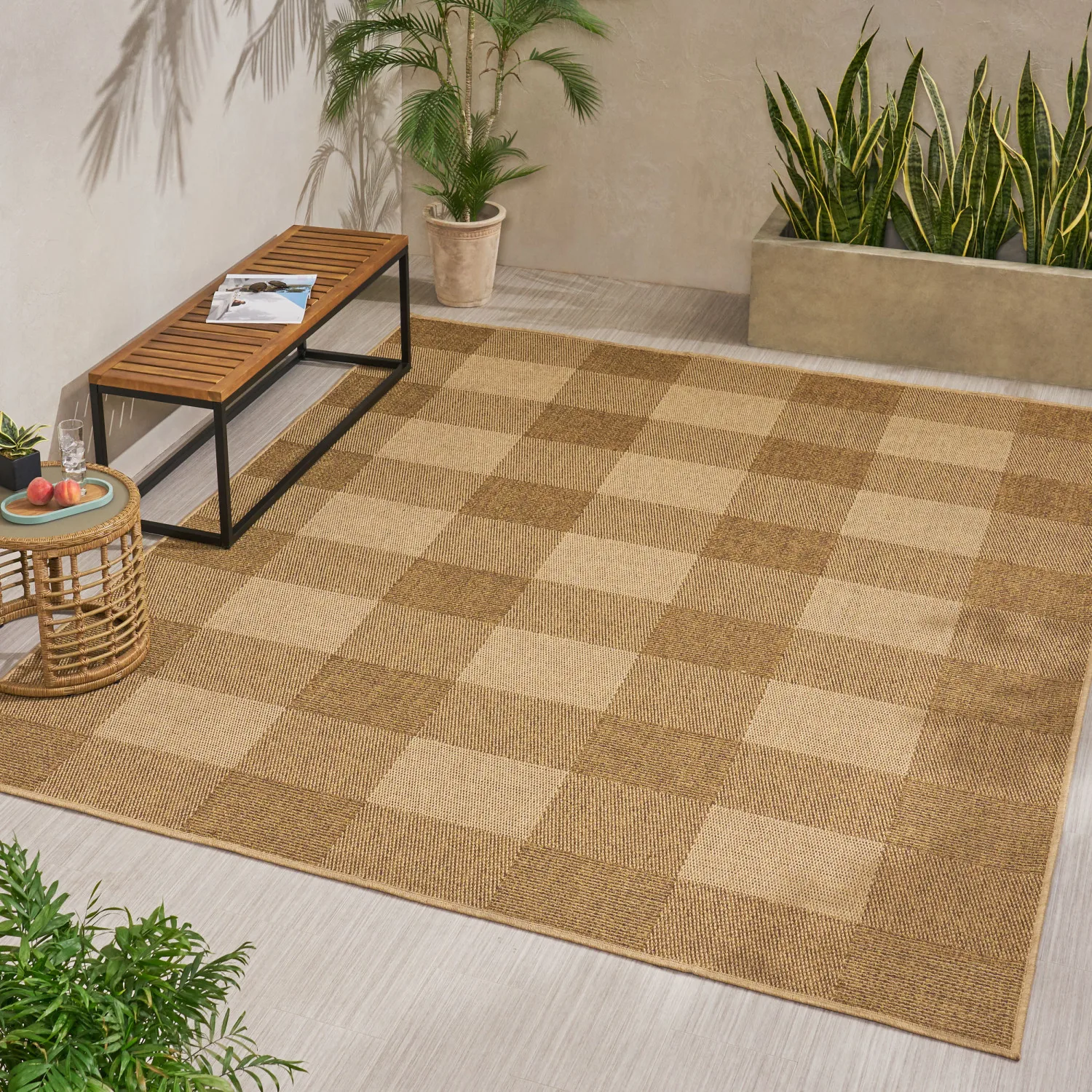 

7'10" x 10' Indoor/Outdoor Area Rug, Natural