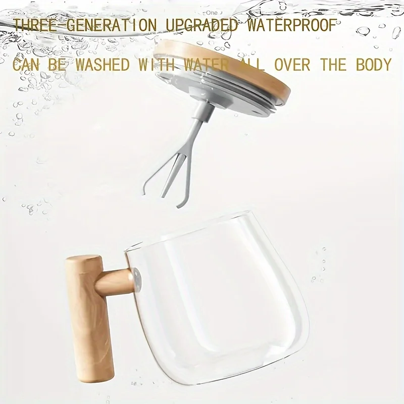 1pc 400ML Self Stirring Mug,  Mixing Cup Self Stirring Coffee Mug High Borosilicate Glass Mixing Coffee Mug Rotating Home Office