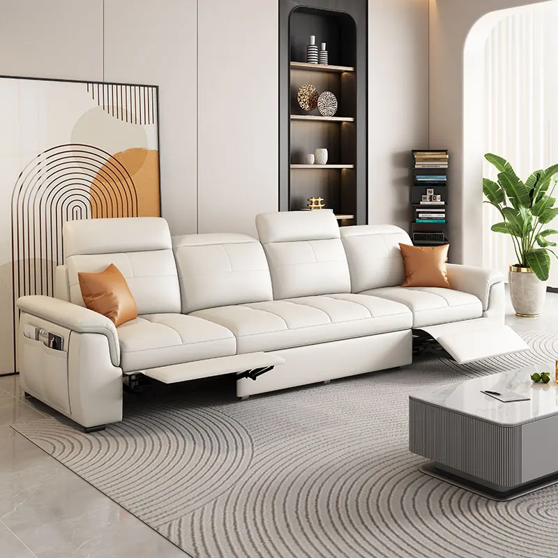 الكهربائية وظيفية أريكة سرير الأثاث مسند الرأس قابل للتعديل الجلود على شكل حرف L كرسي أريكة النشاط مزيج غطاء أريكة #4