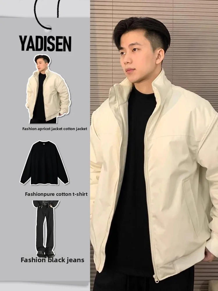 

Men's Winter Jaet Flight Jaet American Sle Cotton Workwear Tee-Proof Stand Collar Full Set Youth Casual Faion