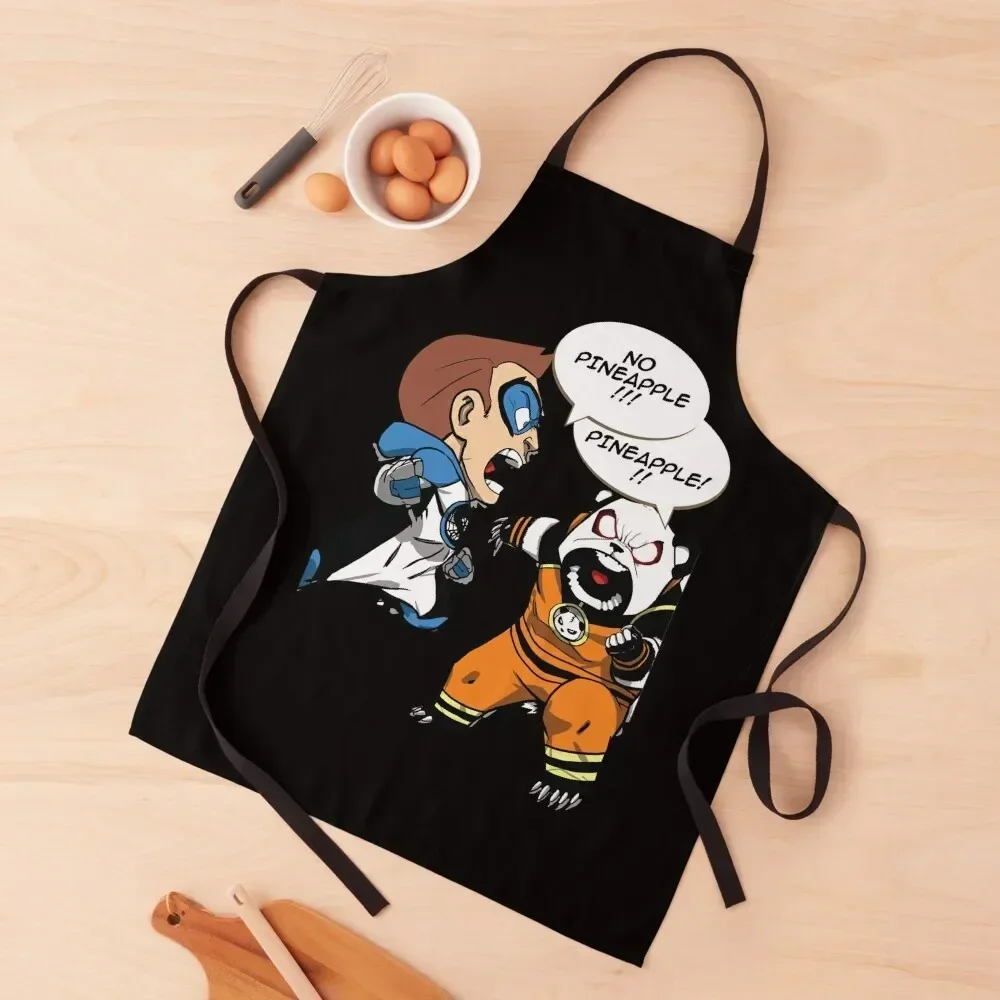 Spider-Squirrel & Trash Panda Pizza Fight Apron nail tech supplies Bib For Kitchen Beauty Apron