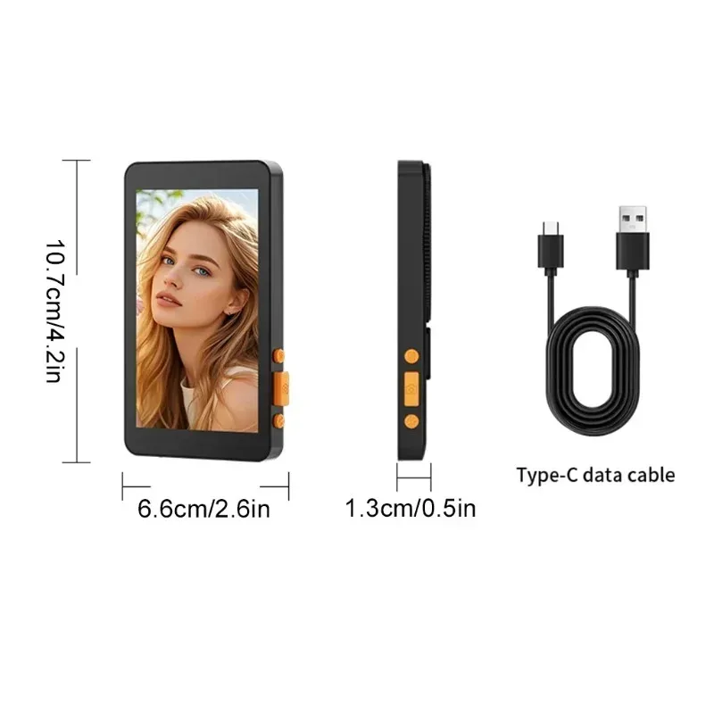 스마트폰 마그네틱 모니터 스크린 카메라 외부 전화 후면 카메라 셀카 Vlog 라이브 스트림 비디오 Vlog For Android iPhone