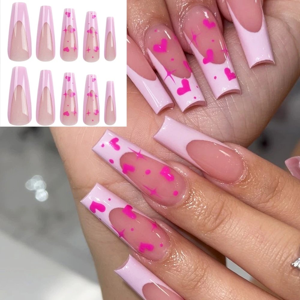 24 pçs/lote preto leopardo amêndoa unhas falsas imprensa em wearable francês unhas falsas arte artificial cobertura completa stick-on dicas de unhas