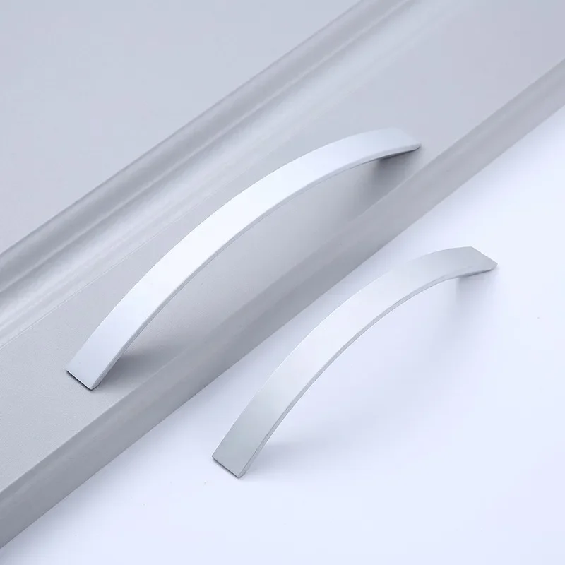 Modern Minimalist Furniture Clothing Cabinets Drawers Aluminum Alloy Double Hole Brushed Dark Invisible Door Handle Handles