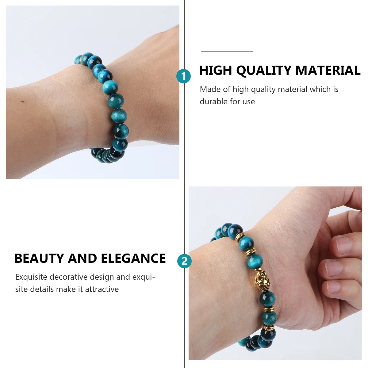 

Stylish Tiger-Eye Bracelet Stretch Beaded Wrist Chain Fashion Hand Chain Durable Elastic For Women Girls Gift