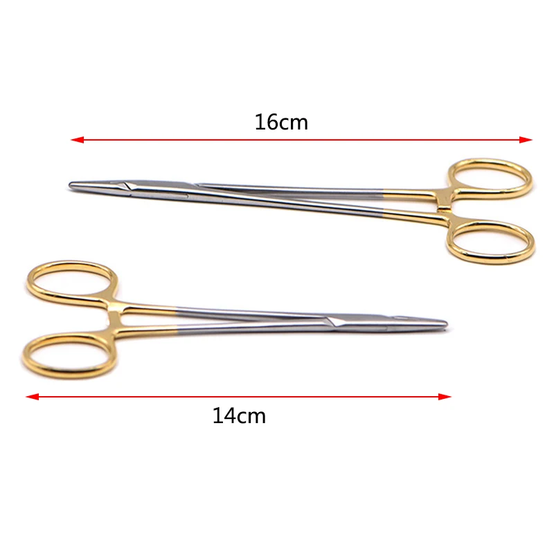 1PC Dental Needle Holder Plier TC Head German Reusable Stainless Steel Gold Plated Handle Orthodontic Forcep Surgical Instrument