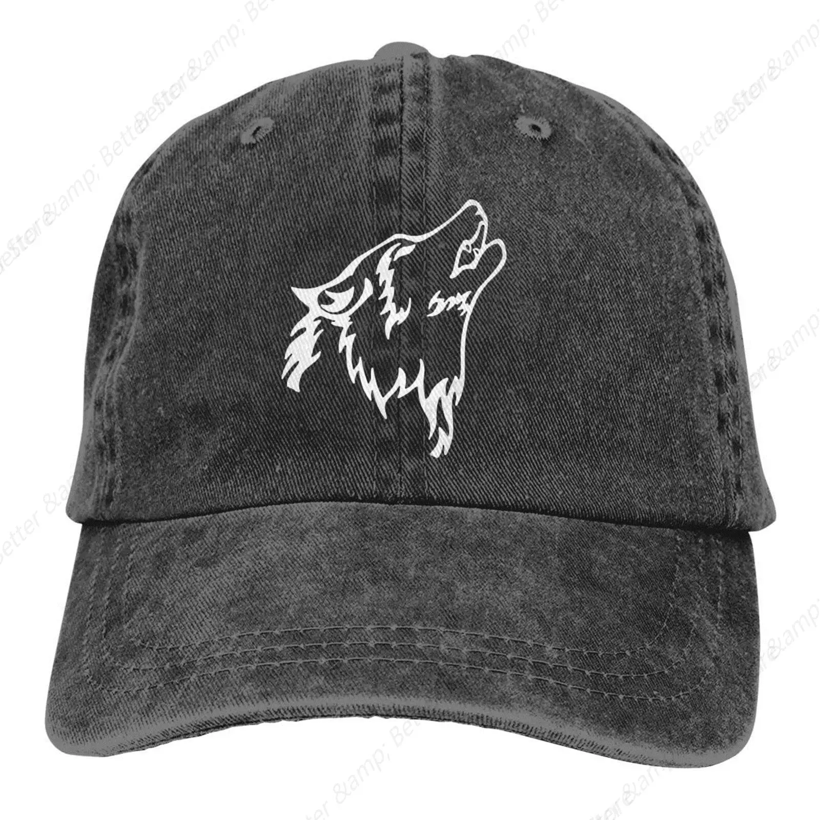 Wolf Howl Baseball Cap Animal Jean Ball Hat for Men Boys Cotton Classic Adjustable Washed Portable