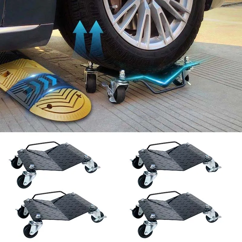 

4PC Auto Repair Mover Car Tire Wheel Trolley Dollies 1500 LbsWeight Capacity Vehicle Skates Moving Tire with 4 Casters