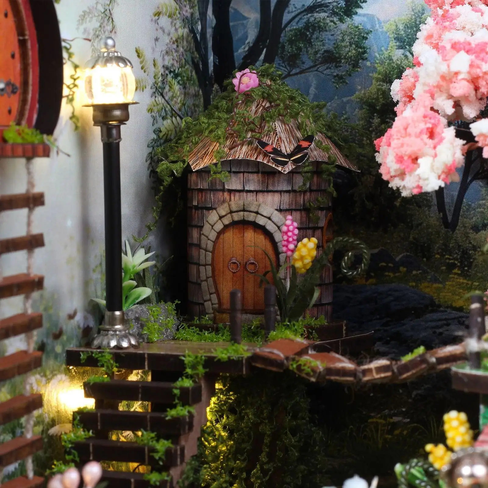 Miniature House Kit Handmade Flower House Building Kit Creative Tabletop Decor For Adults Teens Home Bookshelf Display Bedroom