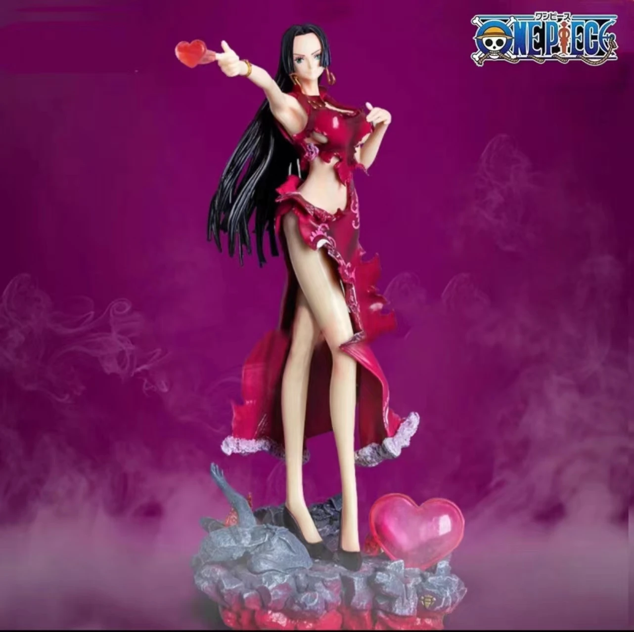 31cm One Piece Anime Hancock Snakeworm Sexy Female Emperor Pvc Burst Clothing Action Figurine Led Light Statue  Model Toys