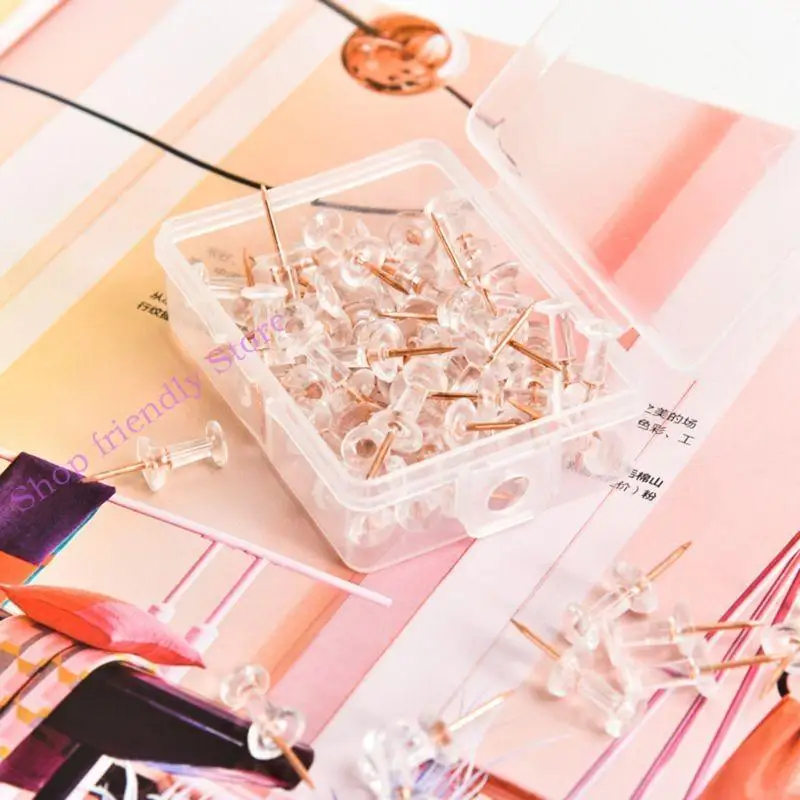 594a 100pcs Pins transparentes oro