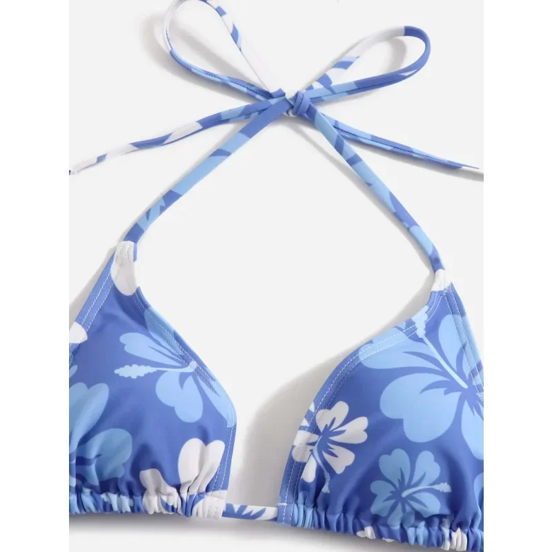 Costume da bagno micro bikini con motivo floreale donna sexy bikini a triangolo con lacci gonna copricostume estate 2025 nuovi bikini da spiaggia 3 pezzi
