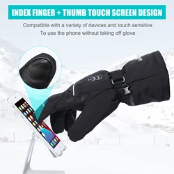 Unisex Heated Motorcycle Gloves 3 Heating Modes Heating Cycling Gloves Waterproof Goatskin Soft Winter Outdoors Sports Activity