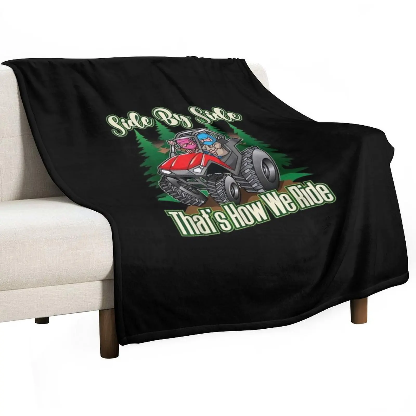 Side By Side AV Four Wheeler Off Road Riding Throw Blanket Warm funny gift Blankets For Bed Extra Large Throw Blankets