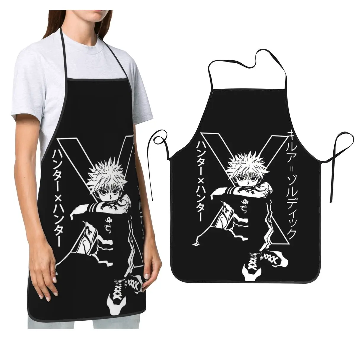 كيلوا زولديك أنيمي HXH هنتر X هنتر المئزر الشيف الطبخ المطبخ Tablier مريلة مقاومة للماء تنظيف المطبخ بينافور #1