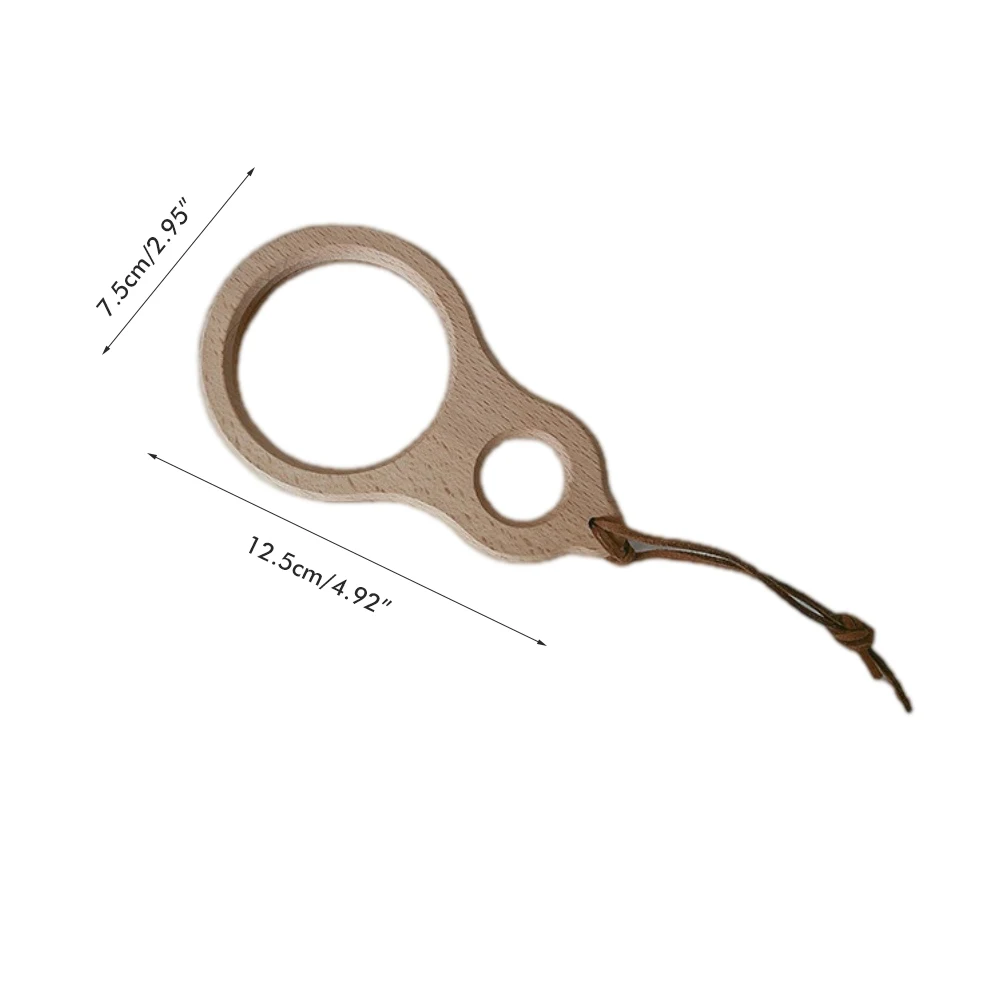 Imagem -03 - Mini Lupa Portátil para Crianças Lupa de Madeira com Cordão Lente de Mão para Estudantes Observação de Ciência ao ar Livre