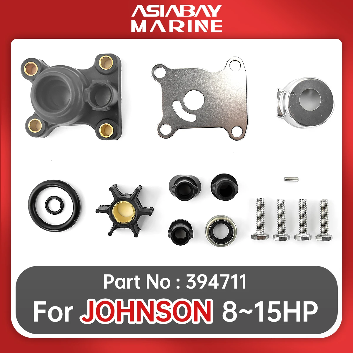 

Water Pump Impeller Repair Kit for 394711 Evinrude Johnson Outboard 8 9.9 15hp With Housing Marine Boat Engine Part 0394711
