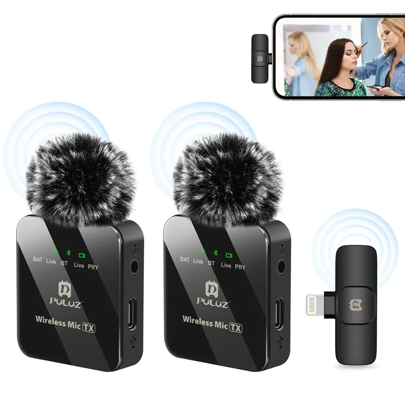 2.4G Wireless Lavalier Microphone Audio Video Recording Mini Mic For iPhone Android Laptop Live Gaming Mobile Phone Microphone