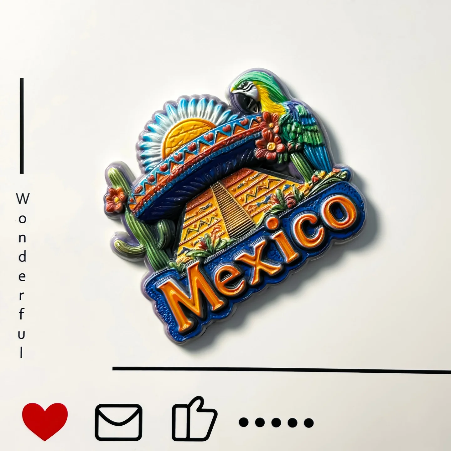 Mexico, culture, symbols, creative landscapes, ethnic characteristics, Aztecs, pyramids, refrigerator stickers