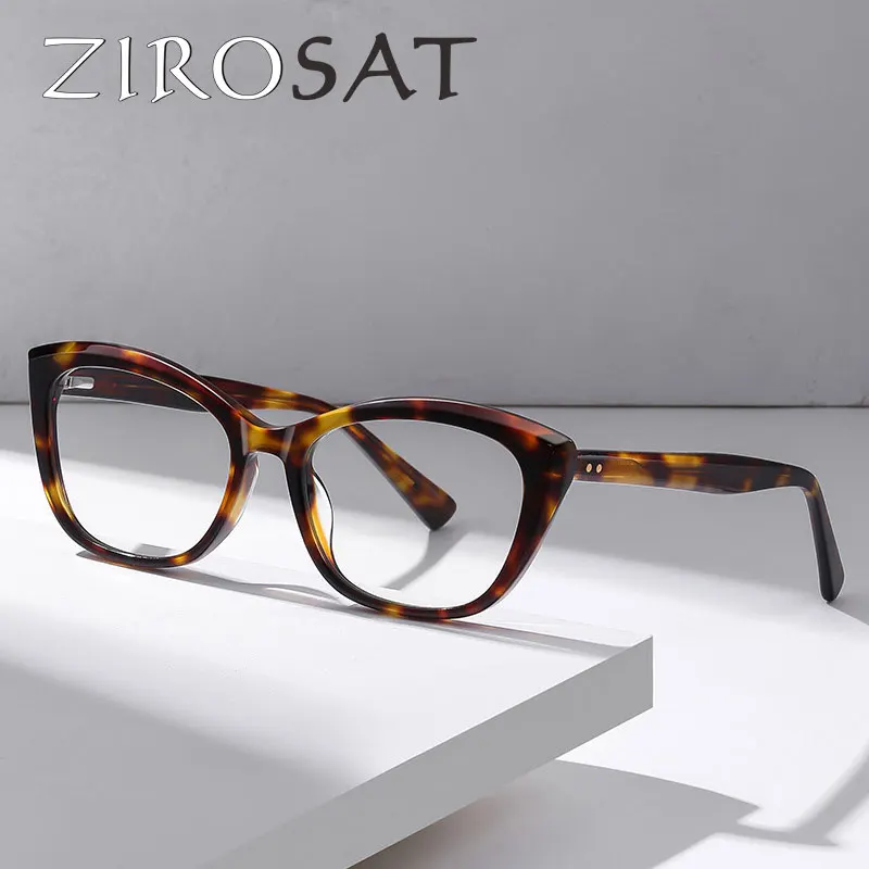 

ZIROSAT PS8814 New anti blue Ultralight TR90 Myopia Glasses Retro Square Optical Prescription Eyeglasses Frame For Men Or Women