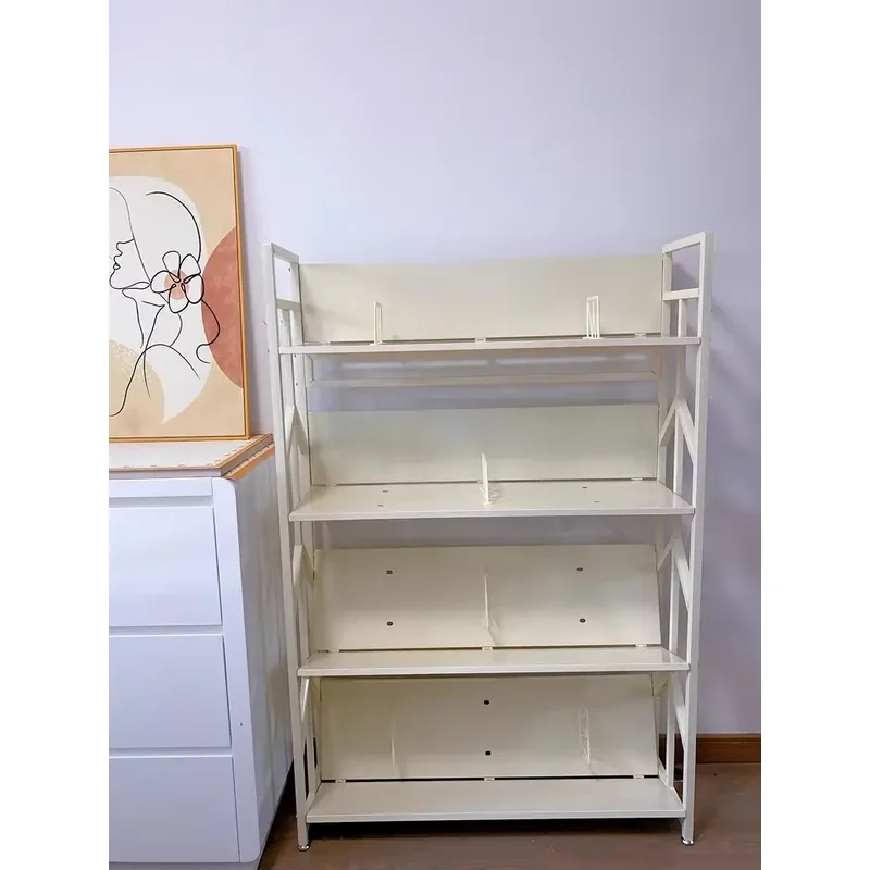 Modern home non-folding sustainable five-layer multi-functional floor storage rack wrought iron carbon steel rectangle