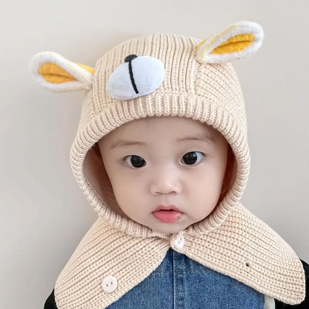 2024 Adorable Baby Hats Ear Protection Cute Children's Cap Knitted Warm Infant Earflap for Autumn Winter