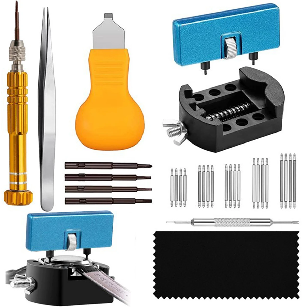 31 pieces Watch battery replacement kit service screwdriver watch band replacement tool shell opener Ideal choice for Gifts