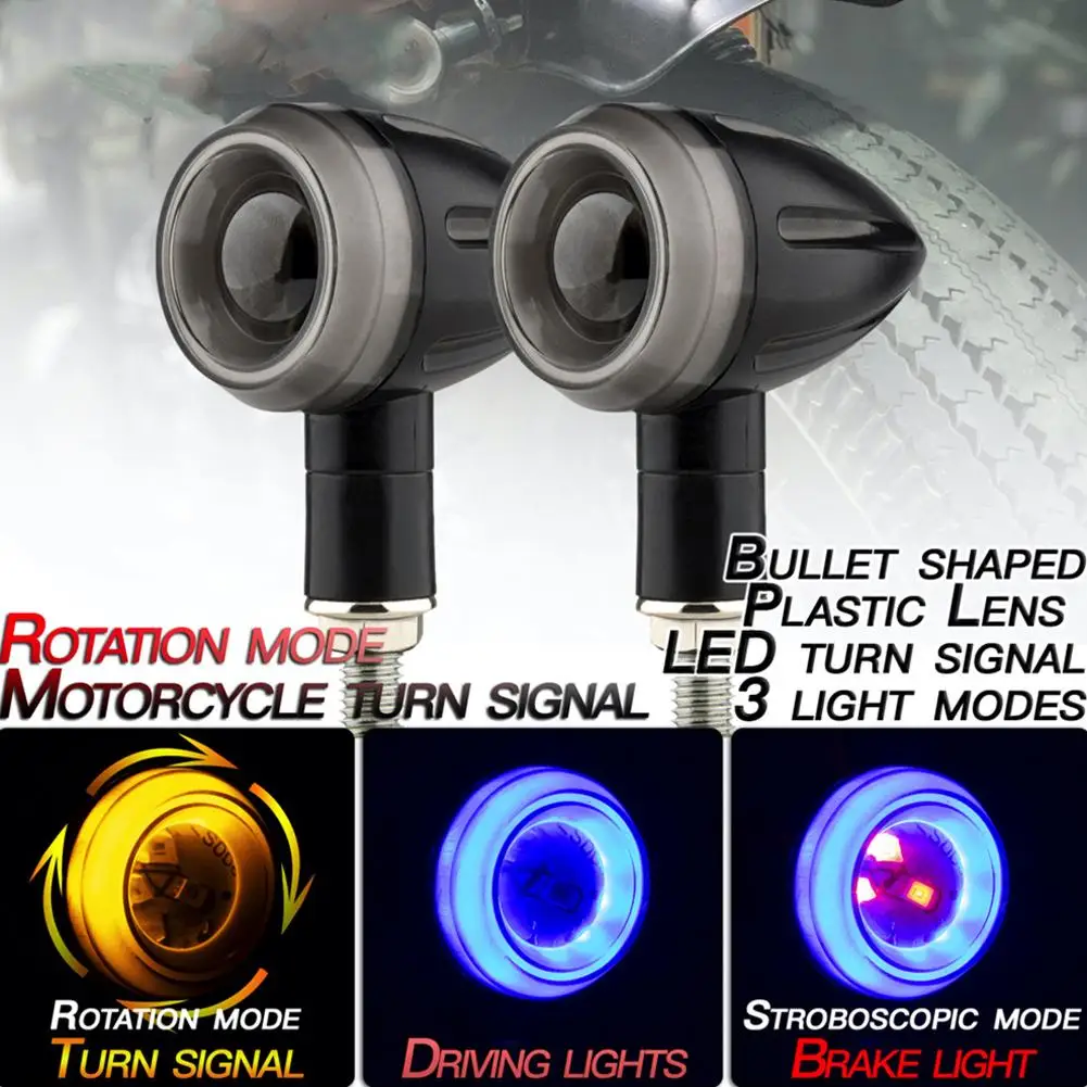 

1 Pair Motorcycle Turn Signal Led Brake Light Rotation Flowing Mode Tail Lamp Daytime Indication Light Styling