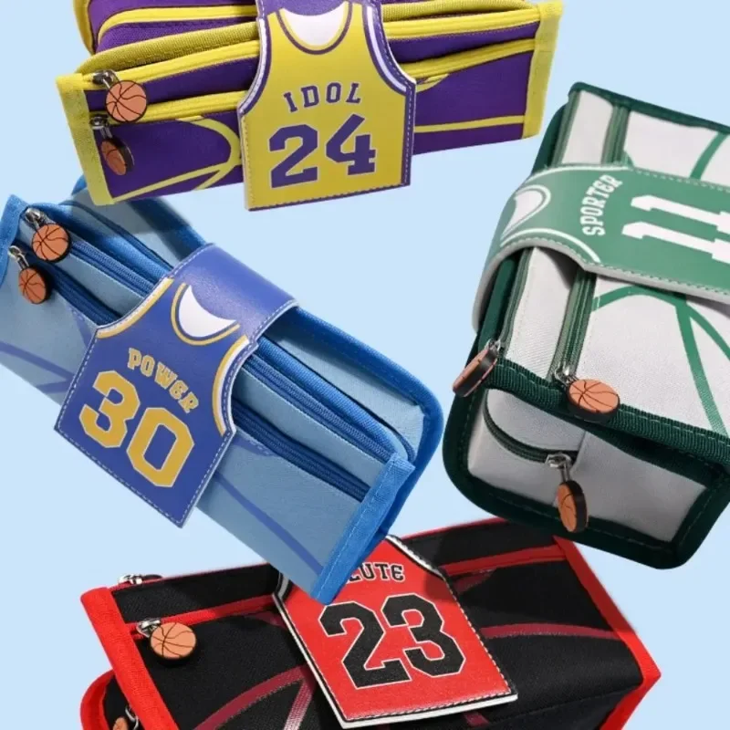 Imagem -04 - Multifuncional Basketball Pen Bolsa Dirt Resistant Pencil Case Grande Capacidade Futebol Papelaria Organizador Escola e Escritório