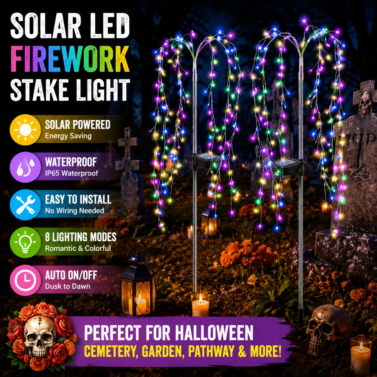Luz LED Solar 3D con Forma de - Outdoor Power Stake reseña y precio