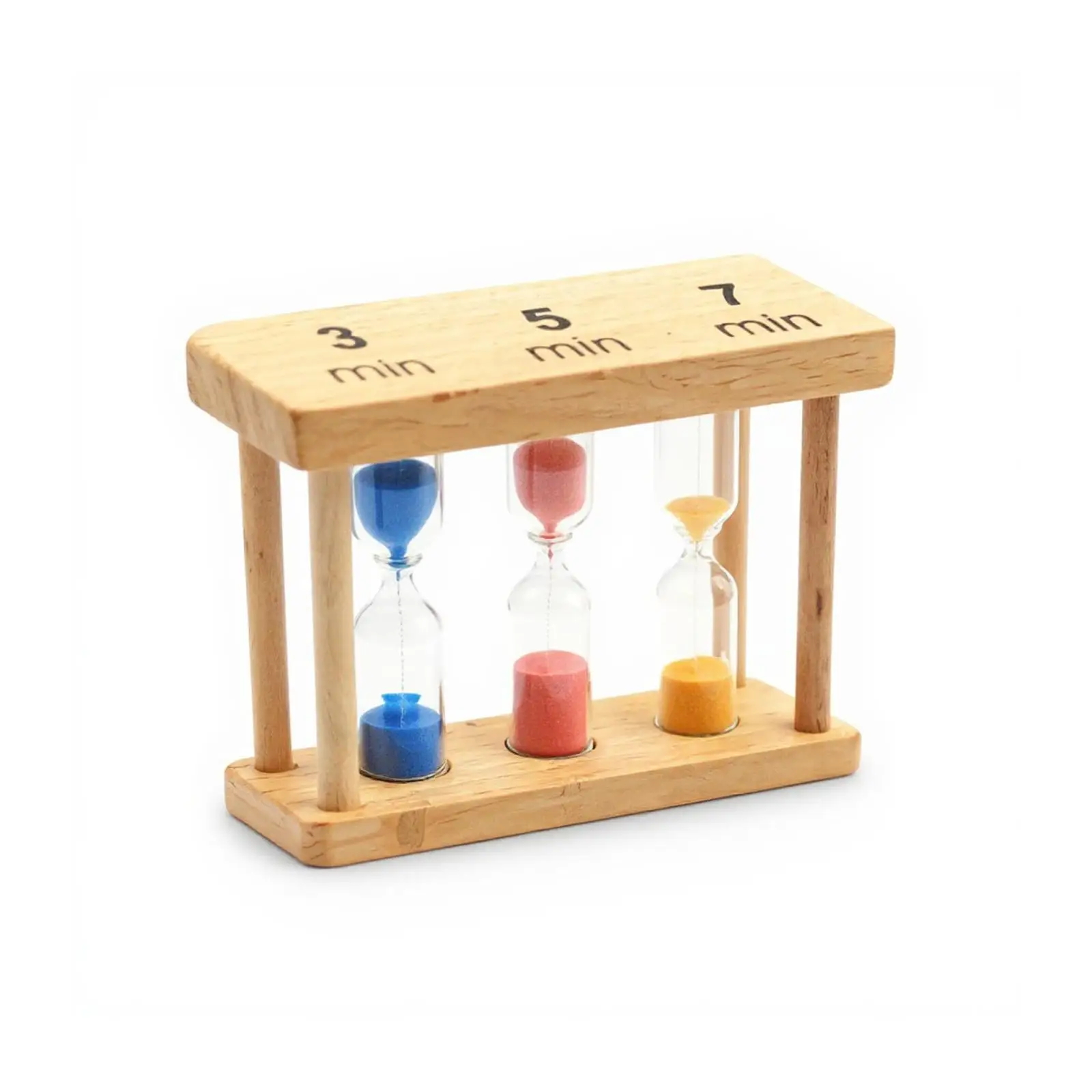 Durable Wooden Sandglass Timer Dual Time Mini Timer Set for Classroom Cooking Focus Study Office