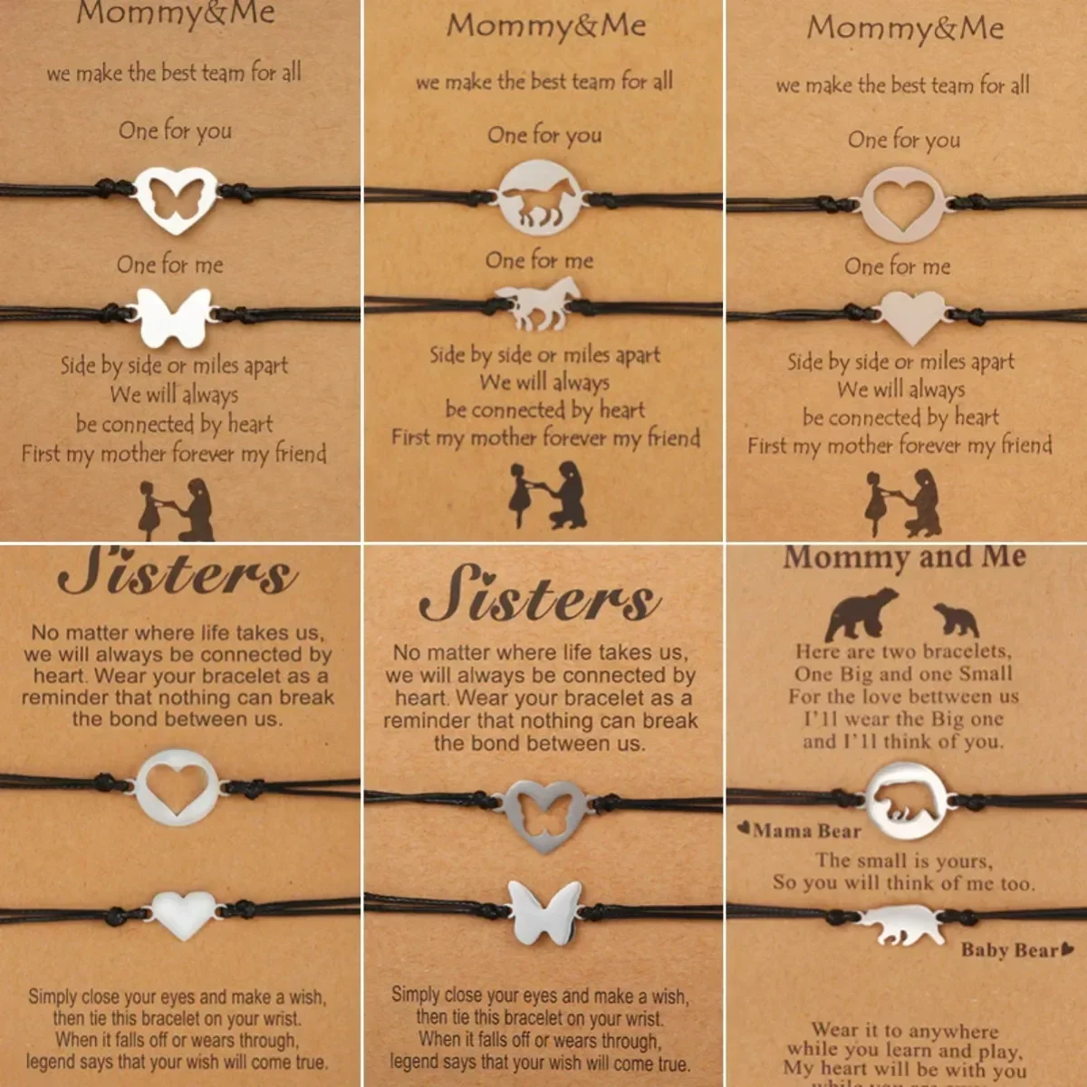 Charmsmic Stainless Steel Small Horse Bracelets Mommy & Me Thanksgiving Day Hand Jewelry Decoration Gratitude Friendship